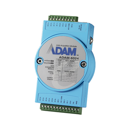 Advantech Remote IO Modbus/MQTT/RESTful with 1 LAN, 6 AI, 2 AO, 2 DI, 2 DO