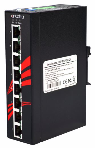 Antaira Unmanaged 8LAN POE GBE Switch 24V