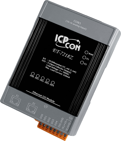 ICP DAS Remote IO Modbus TCP with 2 LAN, 10 TC, 5 DO DN-1820