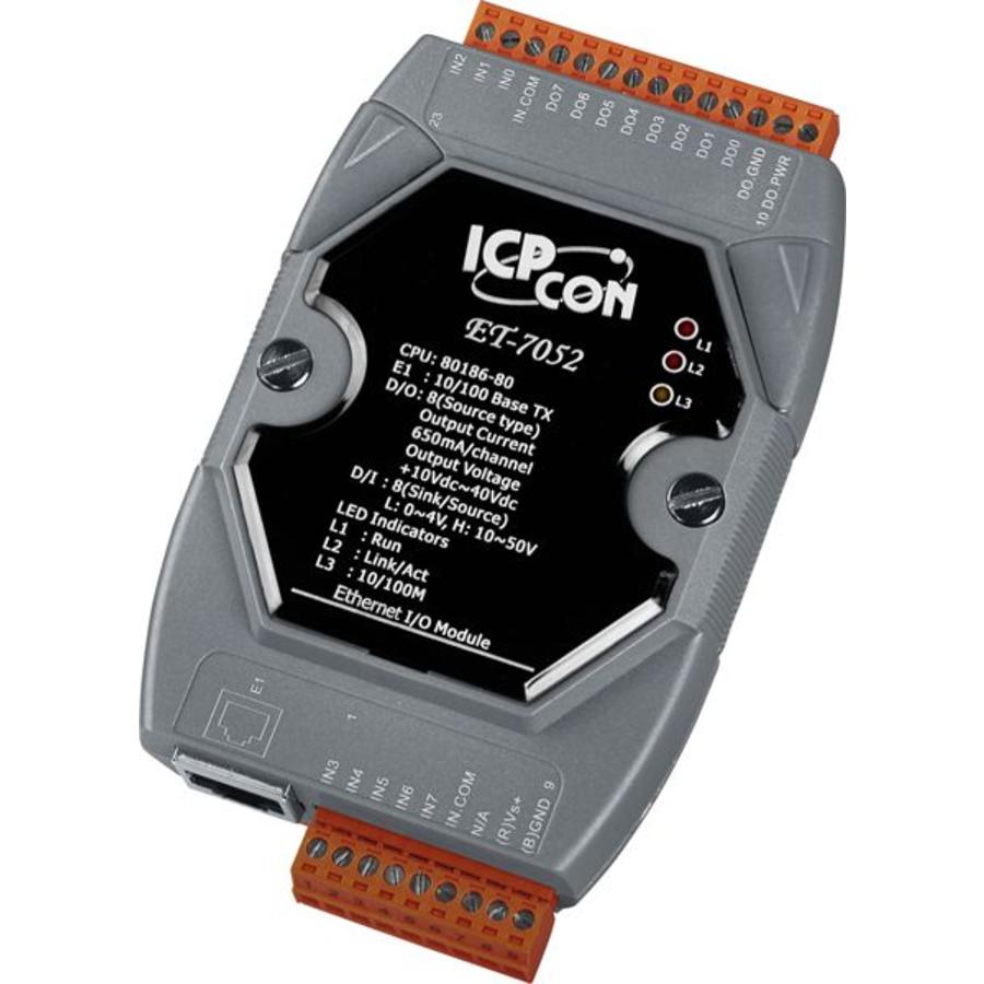 ICP DAS Remote IO Modbus TCP with 1 LAN, 8 DI, 8 DO