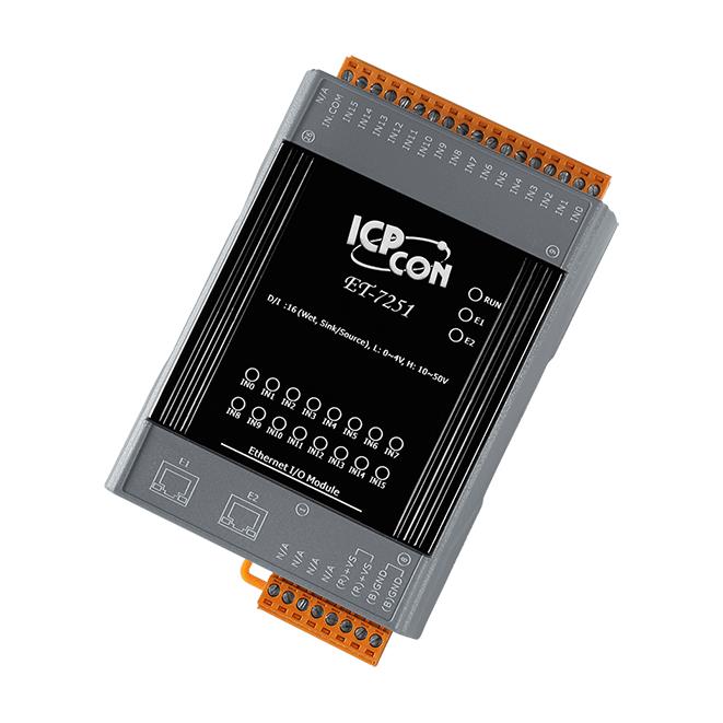 ICP DAS Remote IO Modbus TCP with 2 LAN and 16 DI