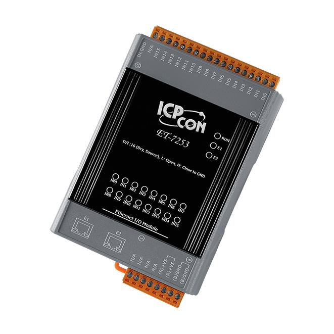 ICP DAS Remote IO Modbus TCP with 2 LAN and 16 DI
