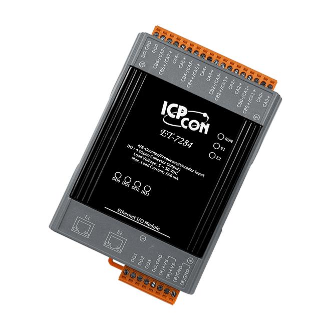 ICP DAS Remote IO Modbus TCP with 2 LAN, 4 DI/Counter, 4 DO