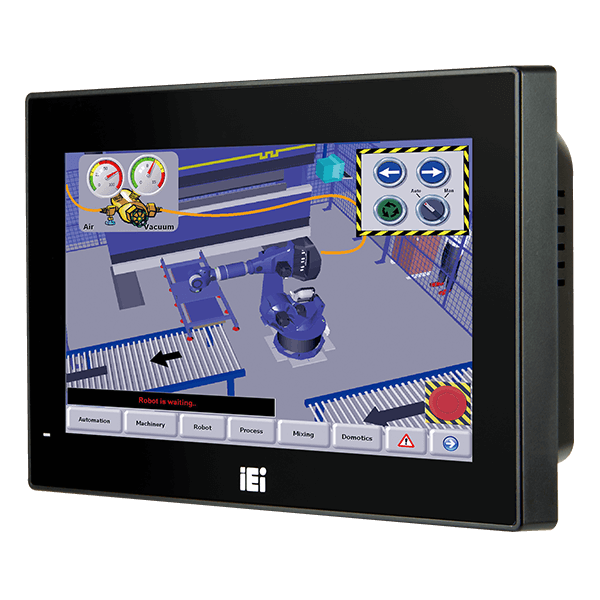 7" IEI Fanless Panel PC, Atom N2807 All In One Industrial Touchscreen Computer