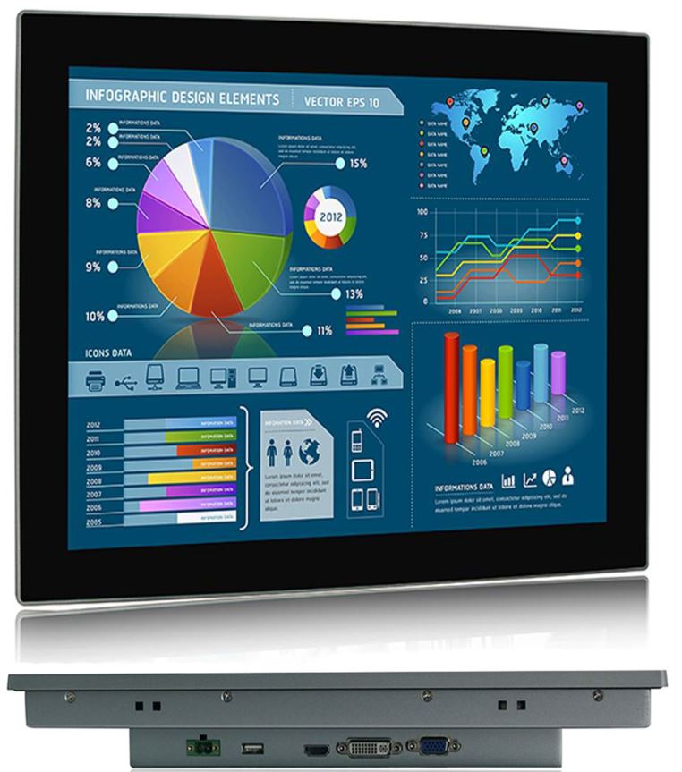 15" TFT LED Screen Capacitive Touch with Panel Mount Kit