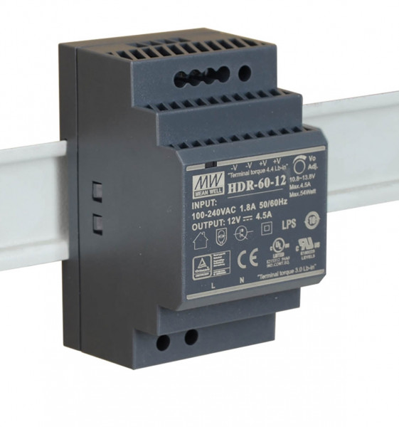 Ultra Slim Step Shape DIN Rail PSU 12V 54W
