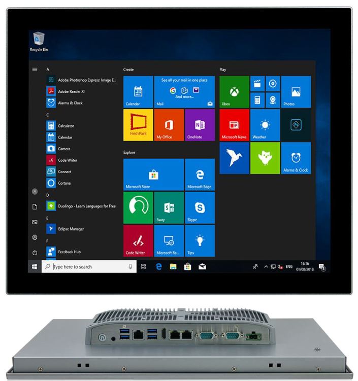 17" Panel PC - J6412 IP65 with RAM SSD
