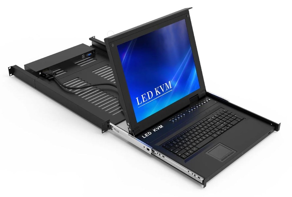 15.6" LED HDMI KVM Console 8 Port 1U Rackmount