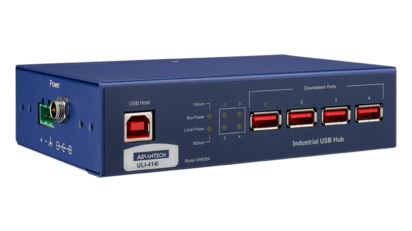 Advantech Industrial USB 2.0 Hub with High Retention Connectors