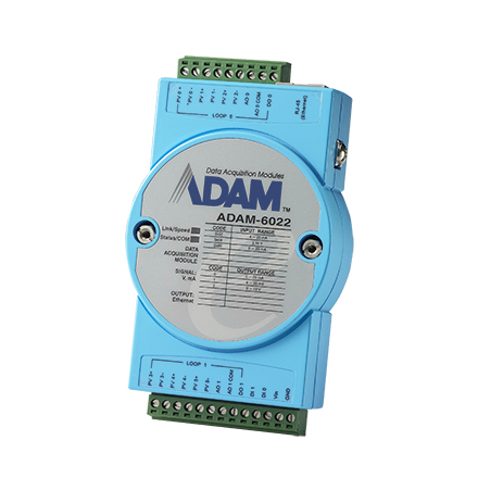 Advantech Remote IO Modbus/MQTT/RESTful with 1 LAN, 6 AI, 2 AO, 2 DI, 2 DO