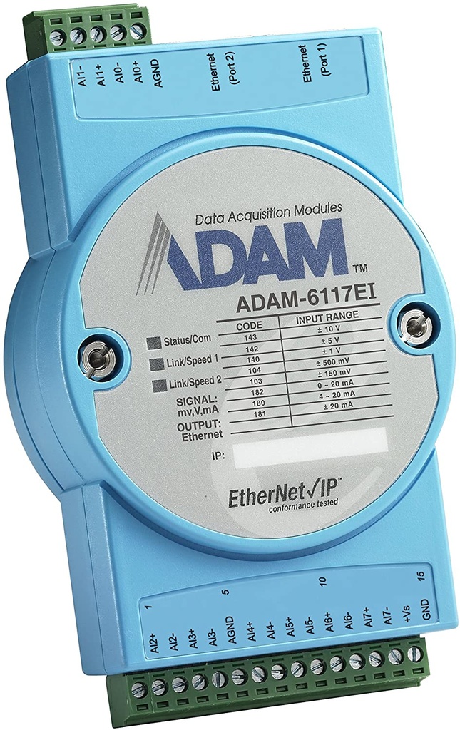 Advantech Remote IO Ethernet/IP with 2 LAN and 8 AI