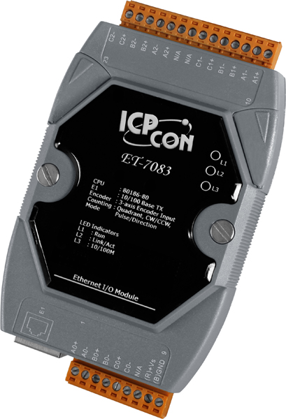 ICP DAS Remote IO Modbus TCP with 1 LAN and 3 Counters