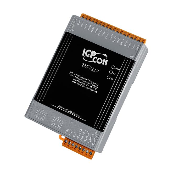 ICP DAS Remote IO Modbus TCP with 2 LAN, 8 AI, 4 DO