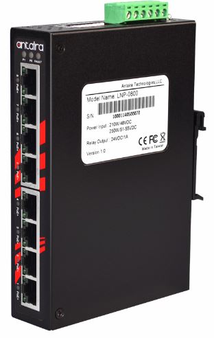 Antaira 8-Port Industrial PoE+ UnManaged Ethernet Switch